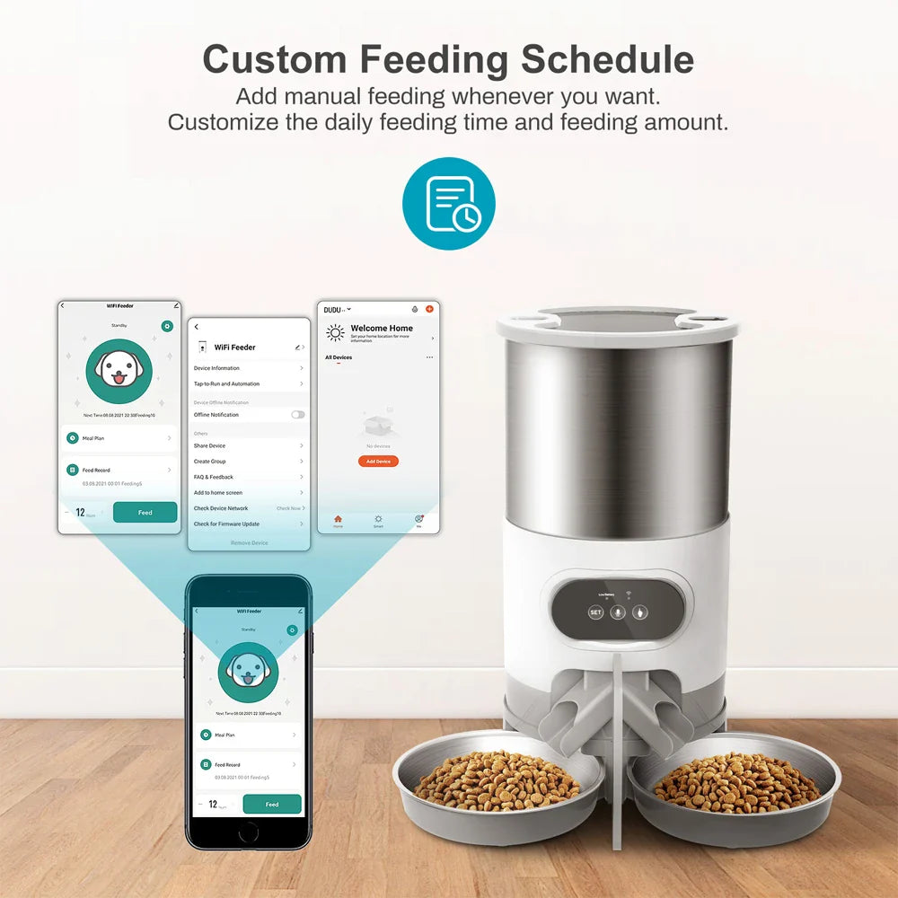 Tuya Smart APP Pet Feeder Cat Dog Food Dispenser Suitable