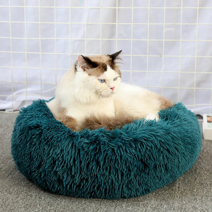 Super Soft Pet Cat Bed - Plush Donut Calm Bed Washable Sleeping Artifact
