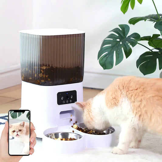 5L Double Bowls Smart Automatic Cat Feeder With Camera Cat