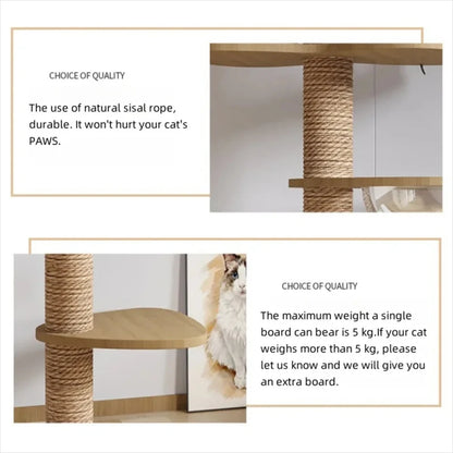 Multi Layer Solid Wood Cat Climbing Frame 🐱