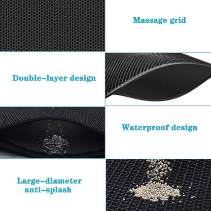 Cat Litter Mat Double Layer Waterproof - Non-Slip Washable Clean Pad with Gift