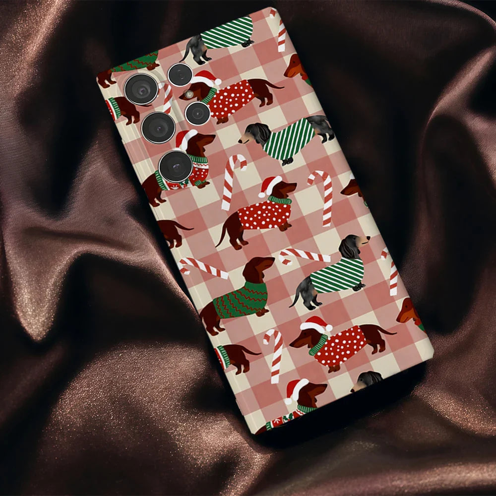 Christmas Dachshund Dog Phone Case for Samsung Galaxy S25