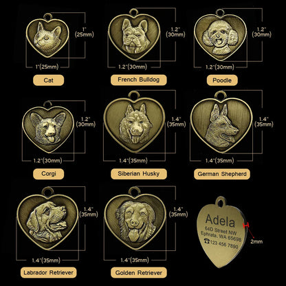 Personalized Dog ID Tag - Custom Engraved Nameplate for All Breeds