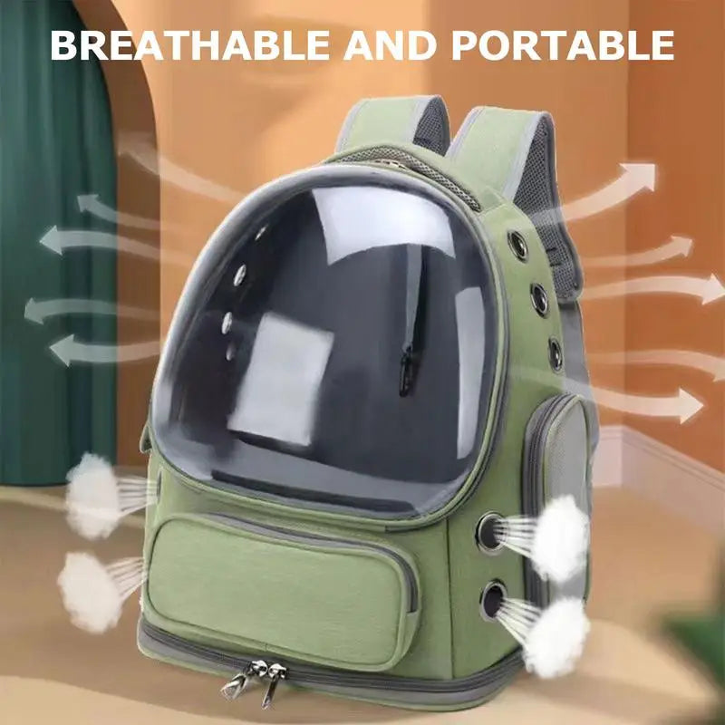 Cat Backpack Carrier Pet Bag Carrier Cat Travel Pouch Backpack Breathable Space Capsule Pet Carrier Cat Bag Pet Backpack For - Pet carrier - THRIXINE