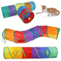 Foldable Cat Tunnel Toy – Breathable Indoor Play Tunnel for
