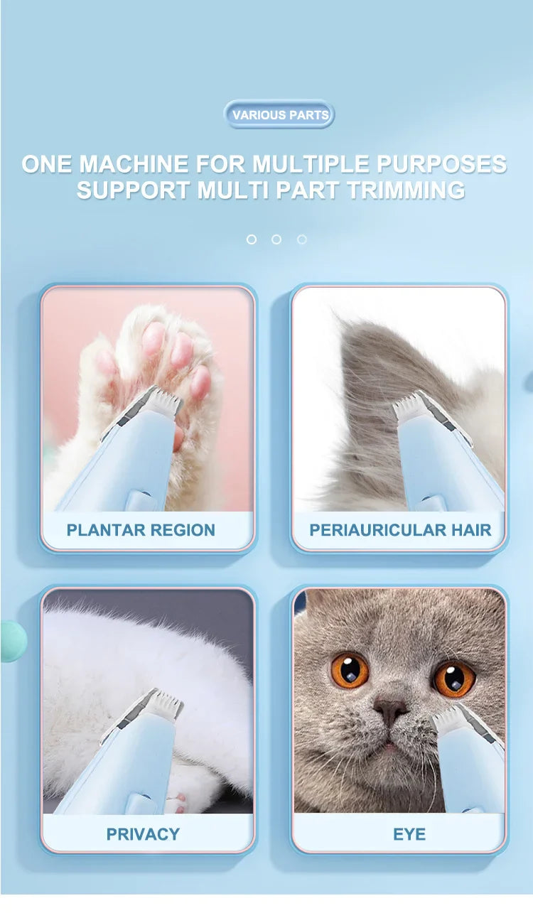 Electric Pet Paw Shaver – Quiet Grooming Trimmer for Cat & Dog Feet - WTN Essentials