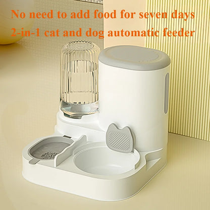 Cat Bowl Automatic Feeder - Water Dispensers Integrated Food Basin for Dogs
