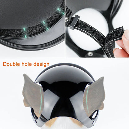 Cool Black Pet Dog Bicycle Safety Hat Adjustable Straps Helmets - Pets - THRIXINE