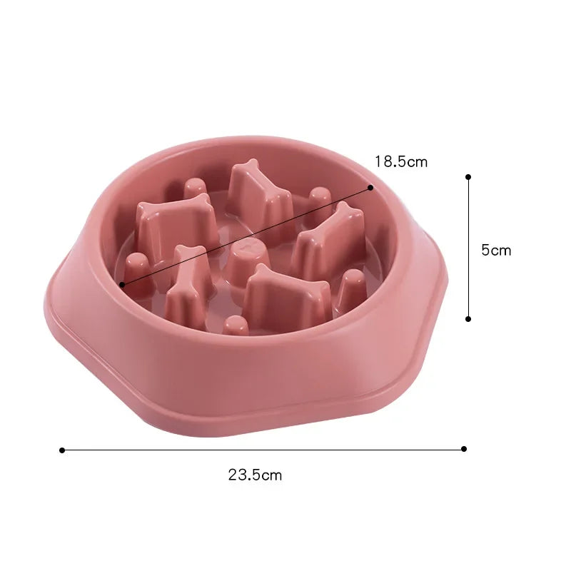 Bone-Shaped Slow Feeder Dog Bowl Plastic 🦴