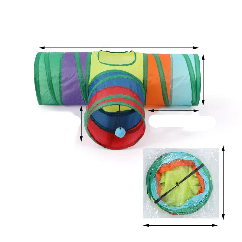 Foldable Cat Tunnel Toy – Breathable Indoor Play Tunnel for Cats - WTN Essentials