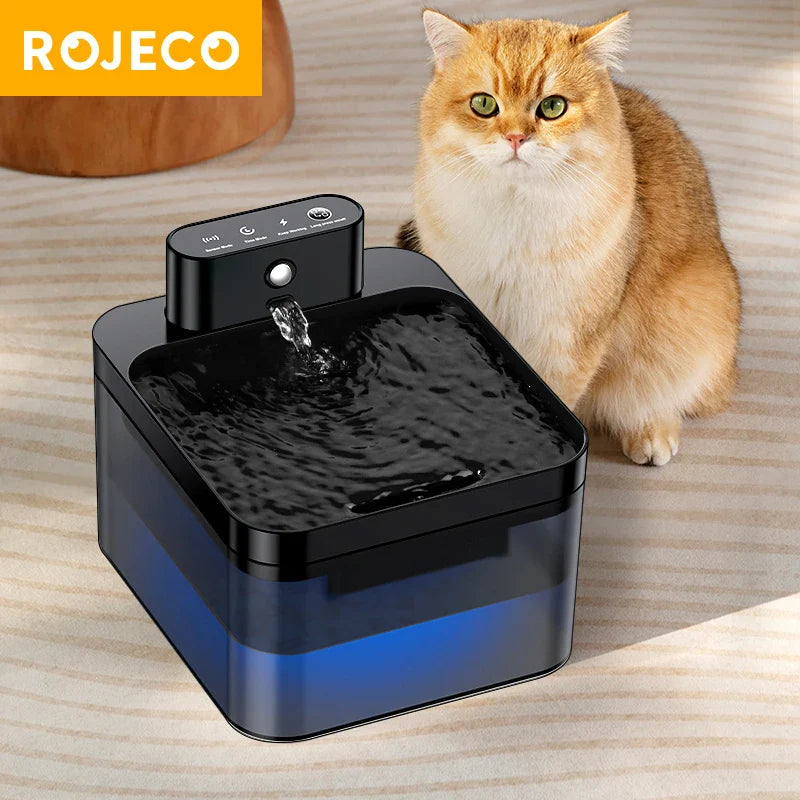ROJECO Wireless Automatic Cat Water Fountain 2600mAh Pet