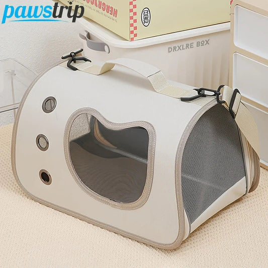 Portable Foldable Cat Carrier - Breathable Shoulder Bag for Small Pets