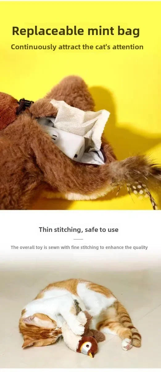 Cat Interactive Toys - Catnip Electric Bird Touch-Activated USB Rechargeable - Purrfect Pet Kingdom