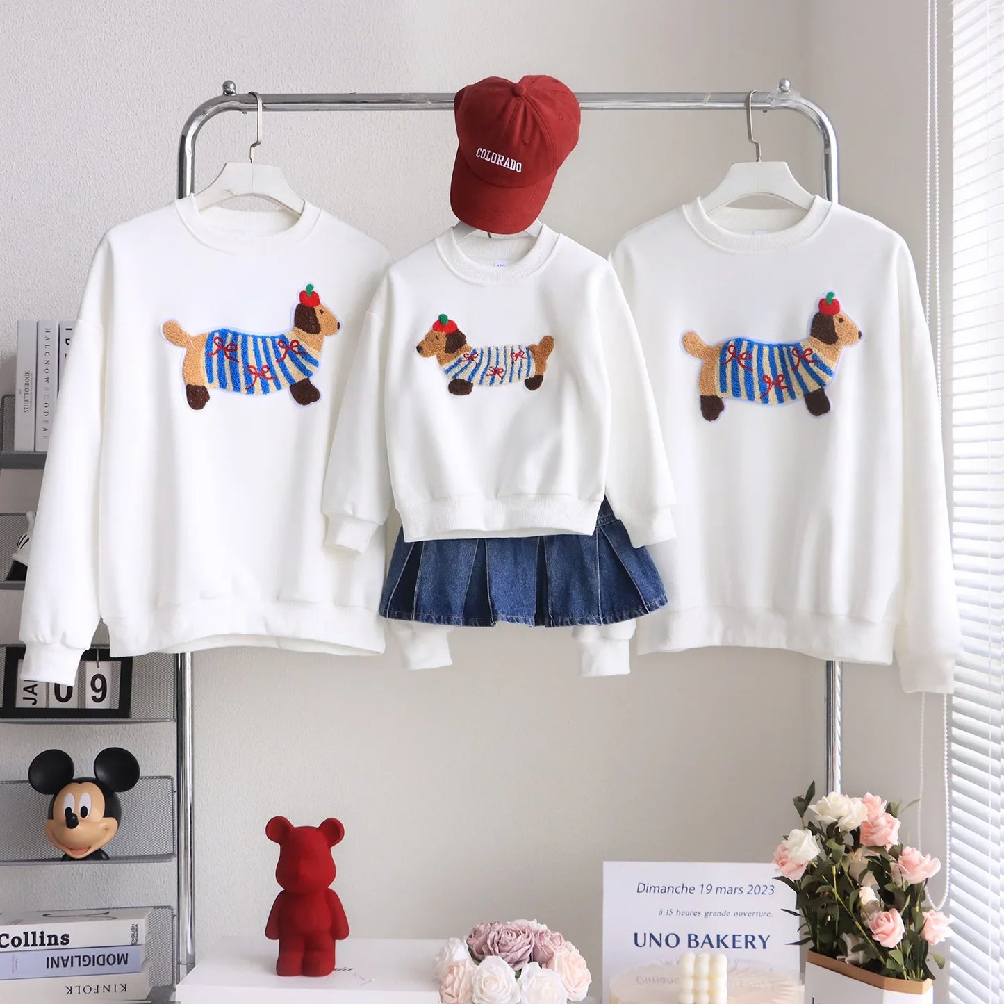 Family Funny Sweatshirt Cute Dog Print - Parent-Child Matching Clothes Father Mother Daughter Son - Purrfect Pet Kingdom