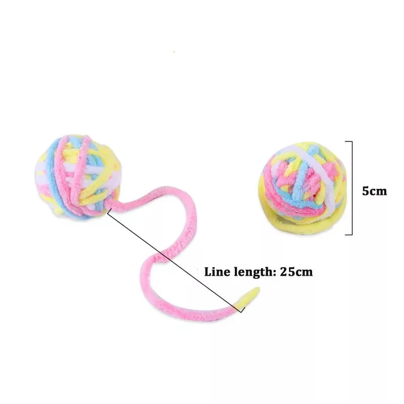 Colorful Yarn Ball Cat Toys with Bell - WTN Essentials