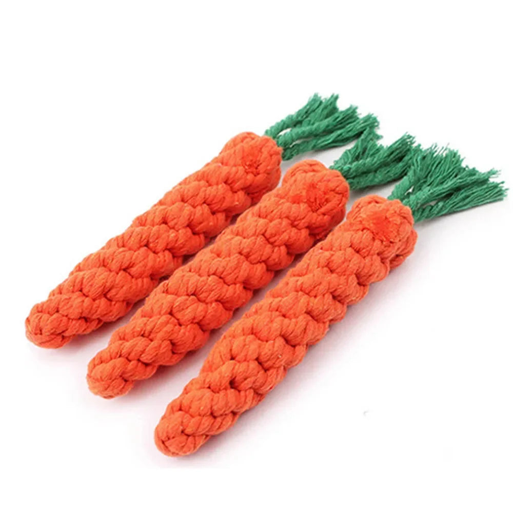 Carrot Rope Dog Chew Toy Durable Cotton Molar 🥕