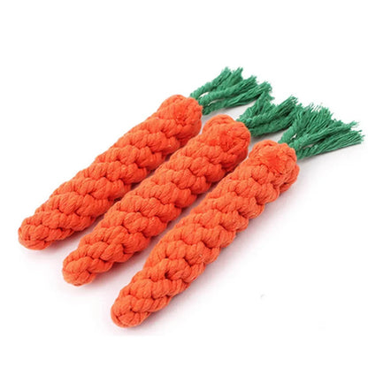Carrot Rope Dog Chew Toy Durable Cotton Molar 🥕
