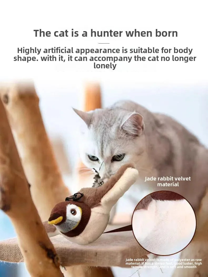 Cat Interactive Toys - Catnip Electric Bird Touch-Activated USB Rechargeable - Purrfect Pet Kingdom