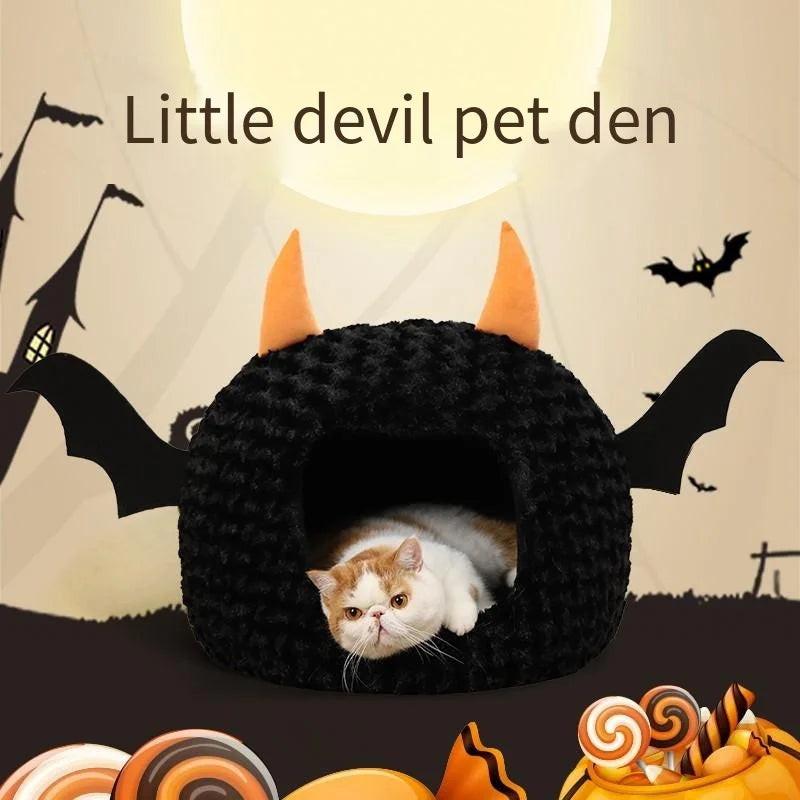 Halloween Bat Pet Cave Bed - Cozy Fall & Winter Warmth - Purrfect Pet Kingdom