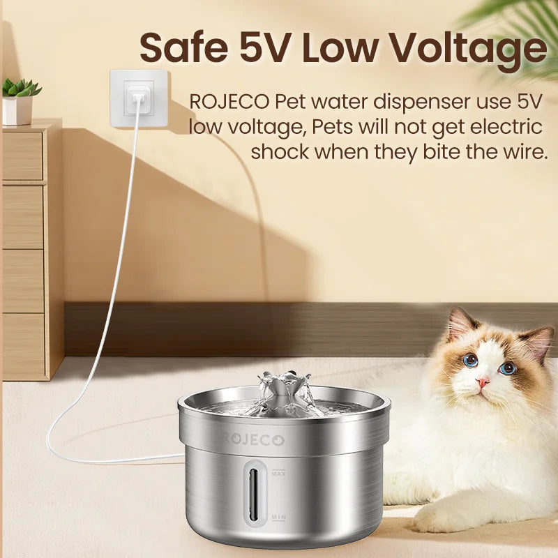 Cat Bed ROJECO Stainless Steel Drinking Fountain for Comfort - detail product image for cat bed