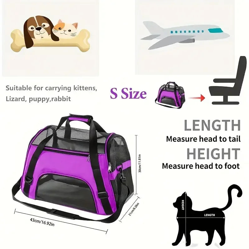 Portable Dog & Cat Travel Carrier – Breathable Mesh Pet Handbag - WTN Essentials