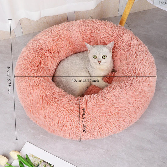 Plush Winter Cat & Dog Nest – Warm, Washable Round Pet Bed - WTN Essentials