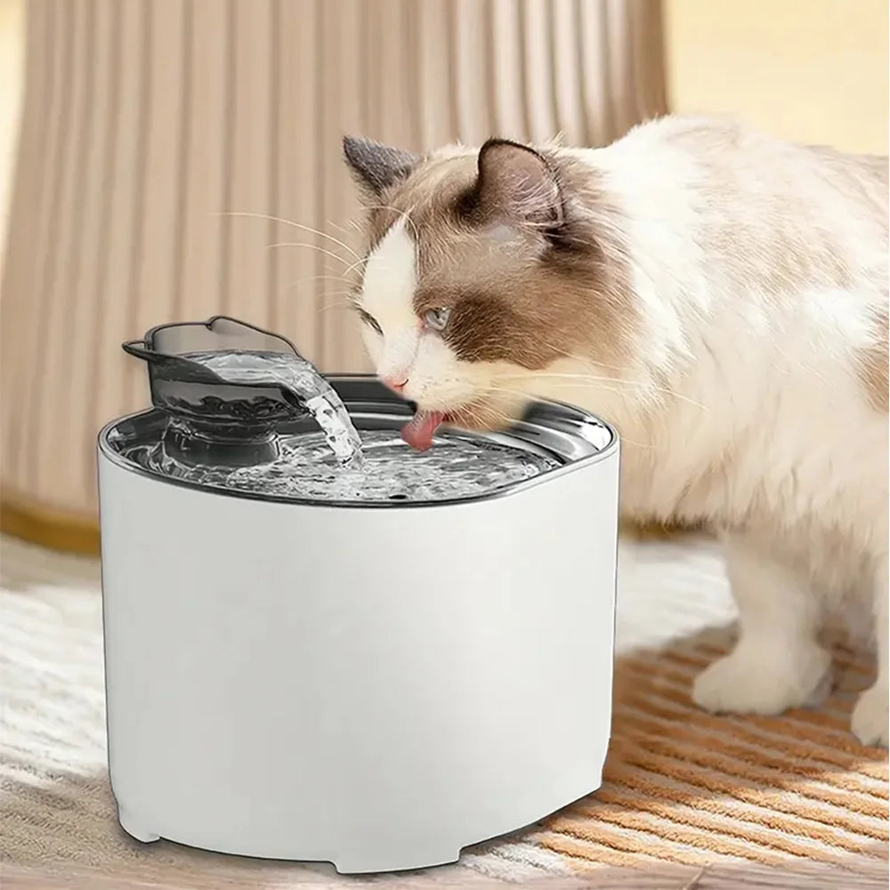 Cat Ear Pet Water Fountain — 2.2L Auto-Recirculating Filter, USB Silent Pump