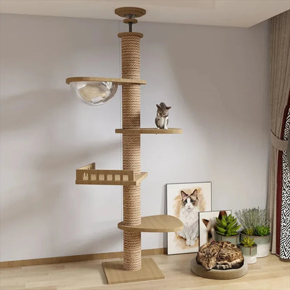 Multi Layer Solid Wood Cat Climbing Frame 🐱