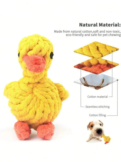 Hand-Woven Cotton Rope Dog Toy - Teeth Resistant Natural Chew