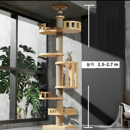 Multi Layer Solid Wood Cat Climbing Frame 🐱