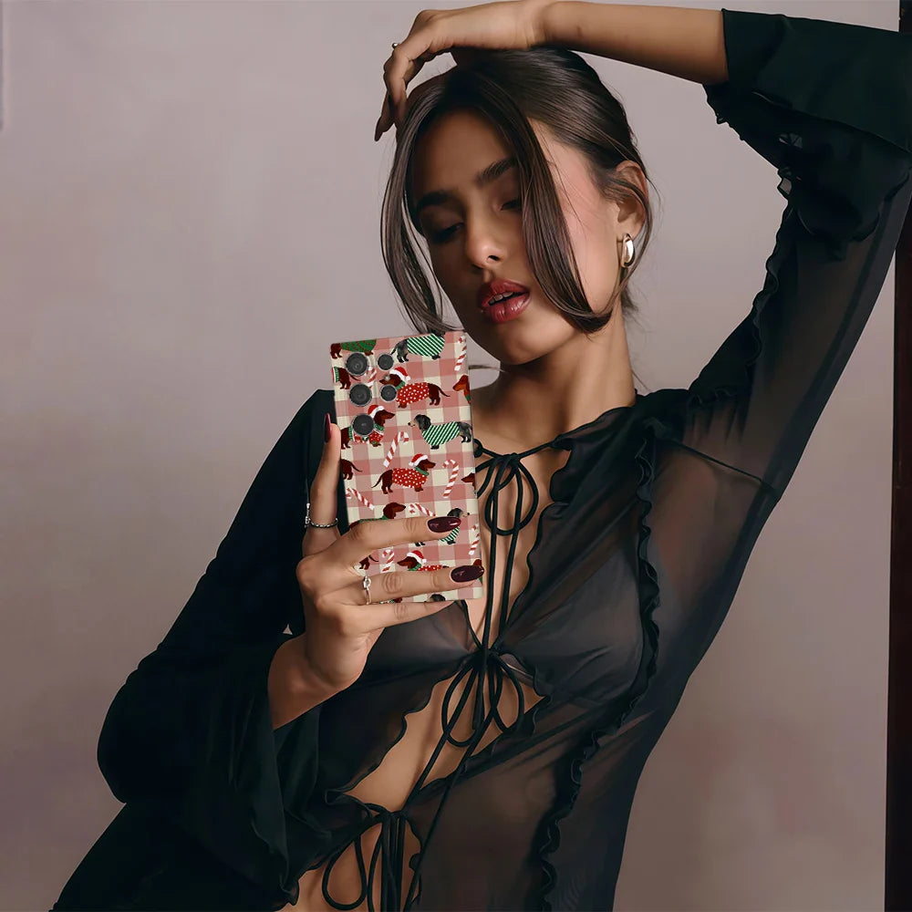 Christmas Dachshund Dog Phone Case for Samsung Galaxy S25