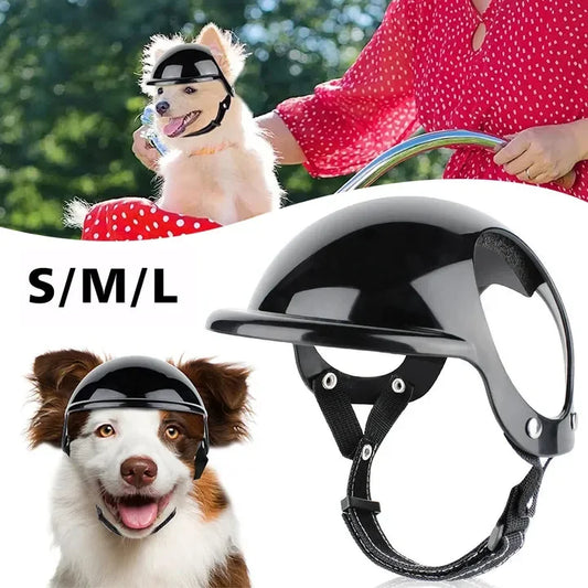 Cool Black Pet Dog Bicycle Safety Hat Adjustable Straps Helmets - Pets - THRIXINE