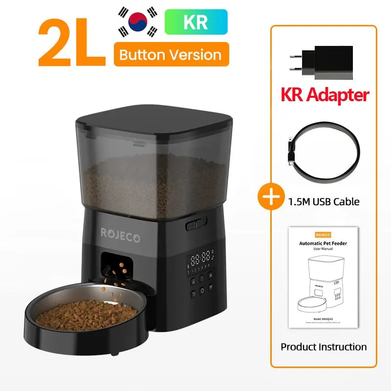 Cat Food ROJECO Automatic Feeder Button Version Auto Food - gallery product image for cat food
