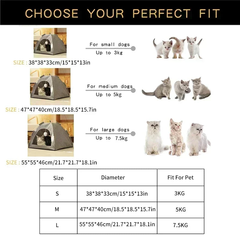 Adorable Pet Tent Bed - Purrfect Pet Kingdom
