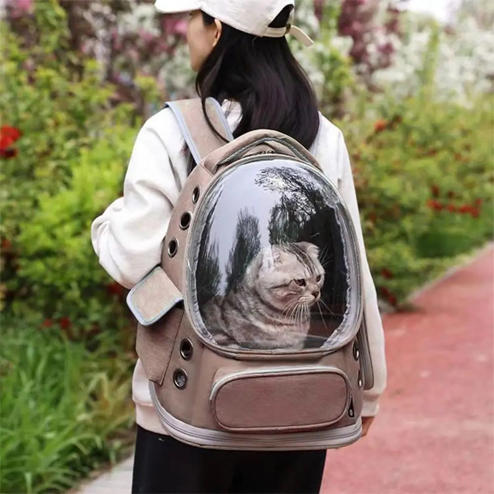 Cat Backpack Carrier Pet Bag Carrier Cat Travel Pouch Backpack Breathable Space Capsule Pet Carrier Cat Bag Pet Backpack For - Pet carrier - THRIXINE