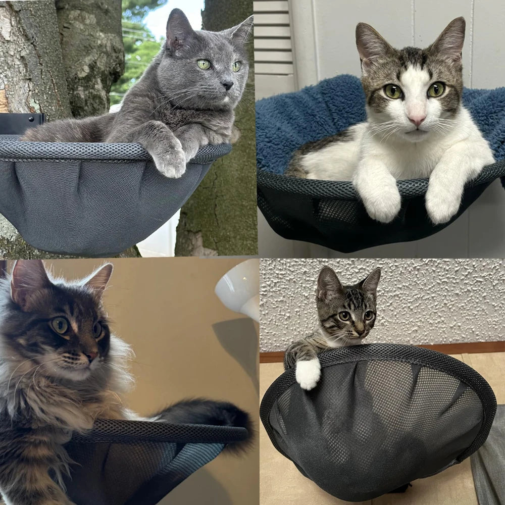 Wall-Mounted Cat Hammock - Foldable Space-Saving Bed