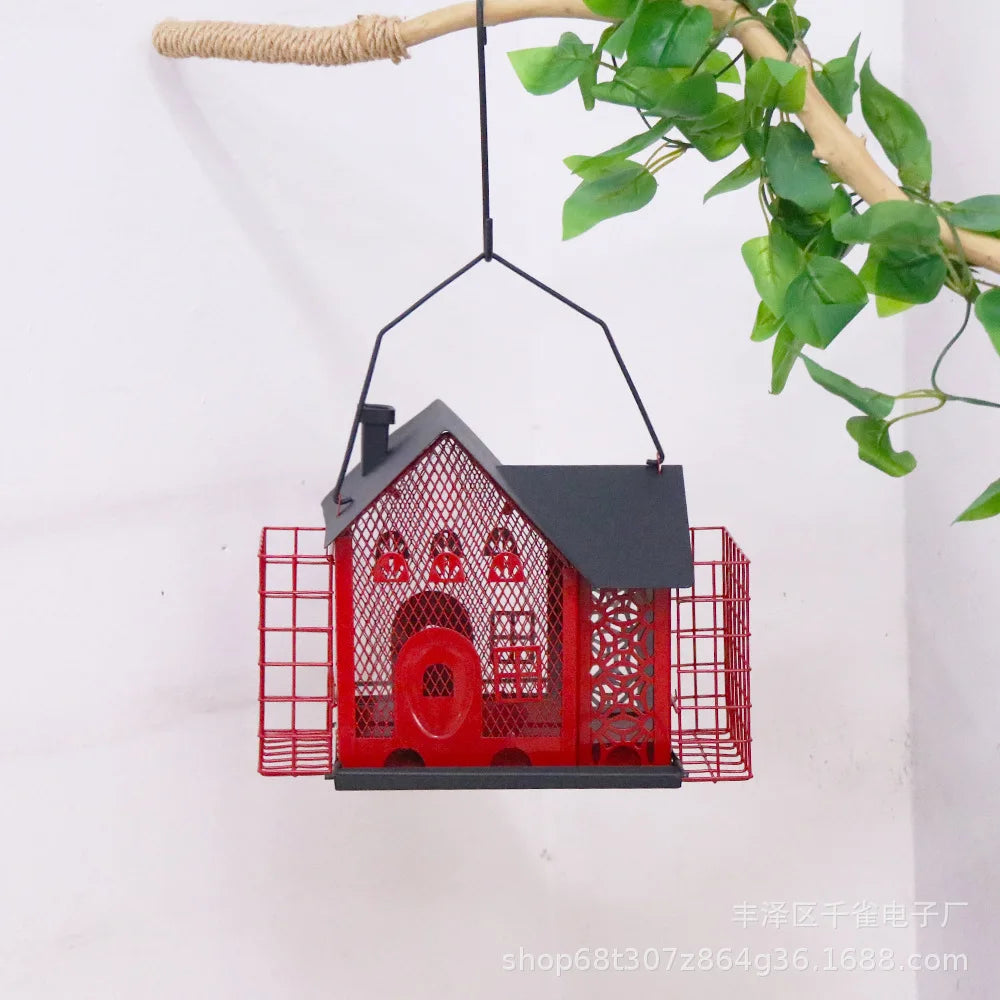 DecorBites™ Hanging Metal Bird Feeder House for Hummingbird & Wild Birds