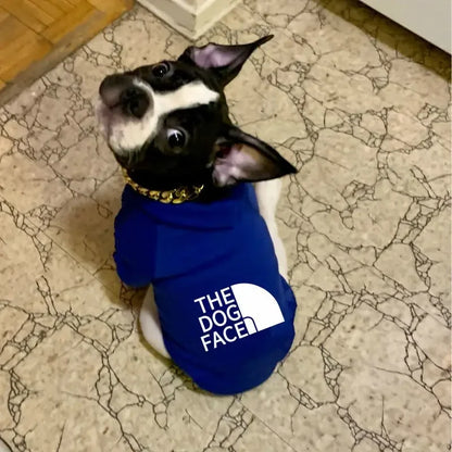 Dog Face Print Hoodie - Winter Jacket for Large Dogs