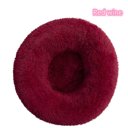 Super Soft Pet Cat Bed - Plush Donut Calm Bed Washable Sleeping Artifact