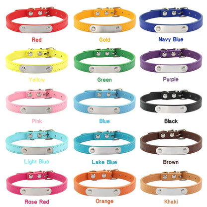 Personalized Dog Collar - Engraved ID Leather Collar
