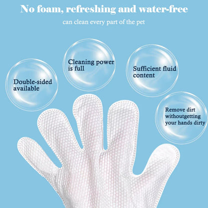Pet Cleaning Wipes - 96 Count Gentle Disposable Glove Wipes (4 Packs)
