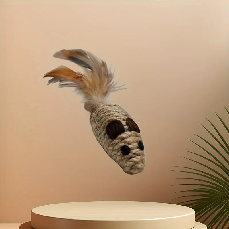 Sisal Mouse Cat Toy – Bite - Resistant Interactive Plush (1/4pcs) - WTN Essentials - 1PC - 14:29#1PC