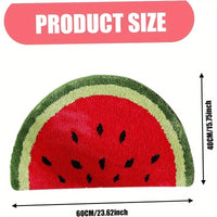 Fruit Pattern Rug  Doormat Half Round Shaped Water Absorption Bath Mat Non Slip Floor Mat, Bedroom and Carpets for Living Room