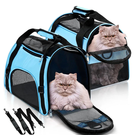 Portable Cat & Dog Carrier Bag – Foldable Breathable Travel Handbag - WTN Essentials