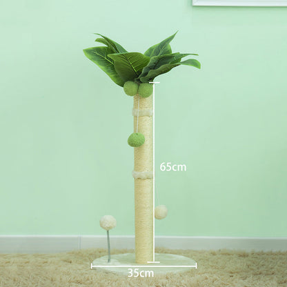 Tall Cat Scratching Post - 65cm Premium Sisal Tree with Interactive Toys