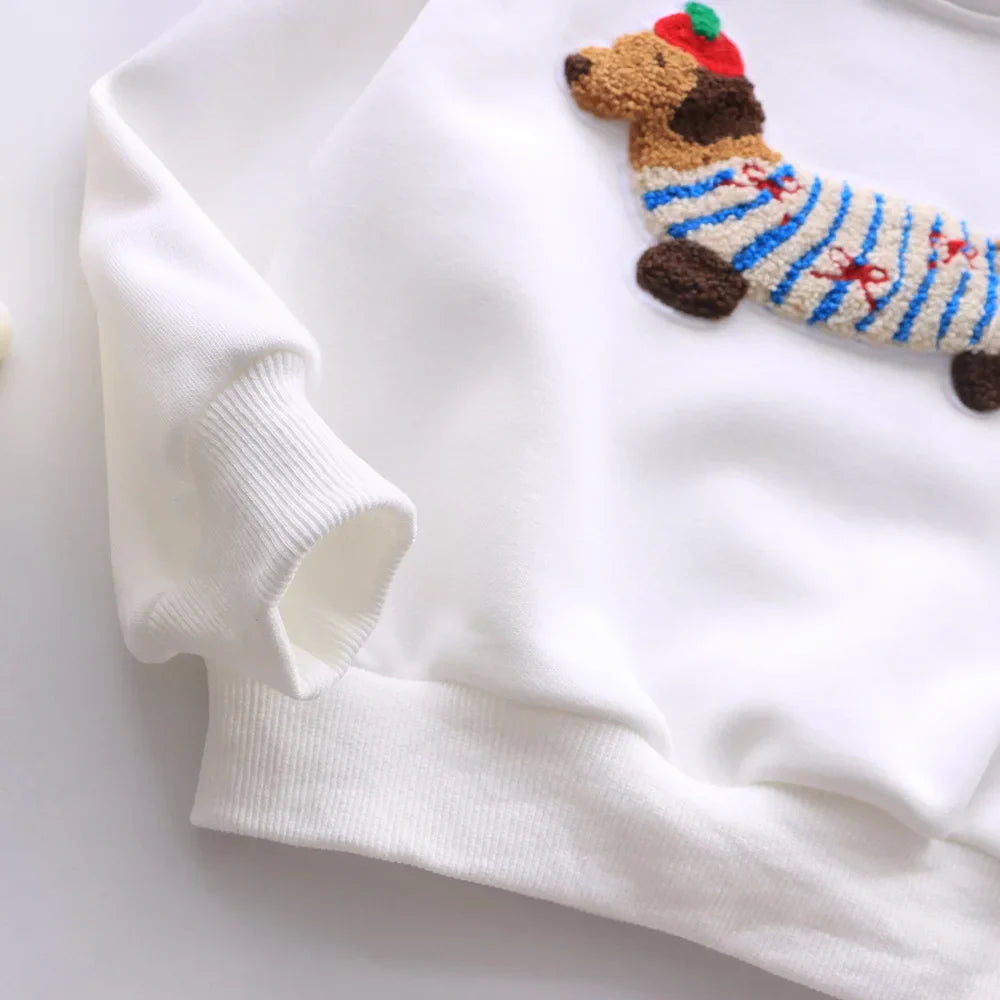 Family Funny Sweatshirt Cute Dog Print - Parent-Child Matching Clothes Father Mother Daughter Son - Purrfect Pet Kingdom