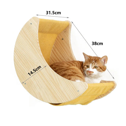 Wall Mounted Cat Shelves - Scratching Post & Climbing Platform Set
