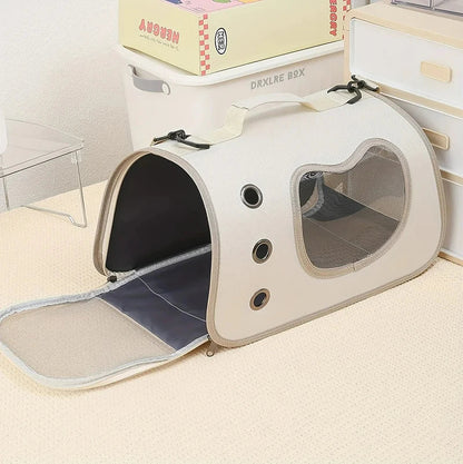 Portable Pet Carrier - Breathable Travel Comfort for Small Pets