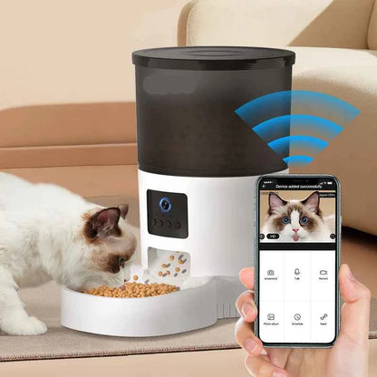 Smart Wi-Fi Automatic Cat Feeder with HD Camera and App Sync