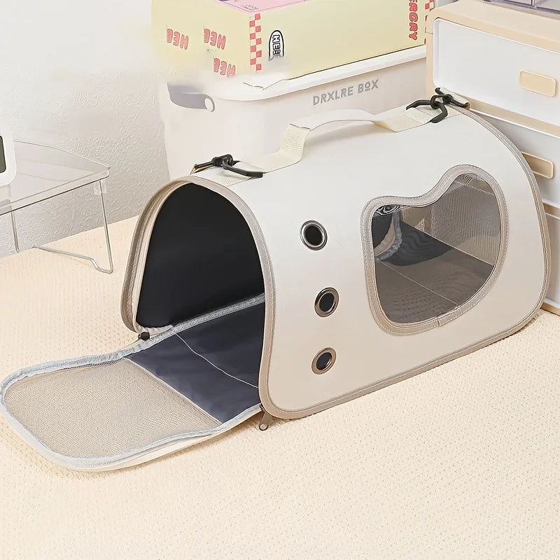 Portable Pet Carrier - Breathable Travel Comfort for Small Pets